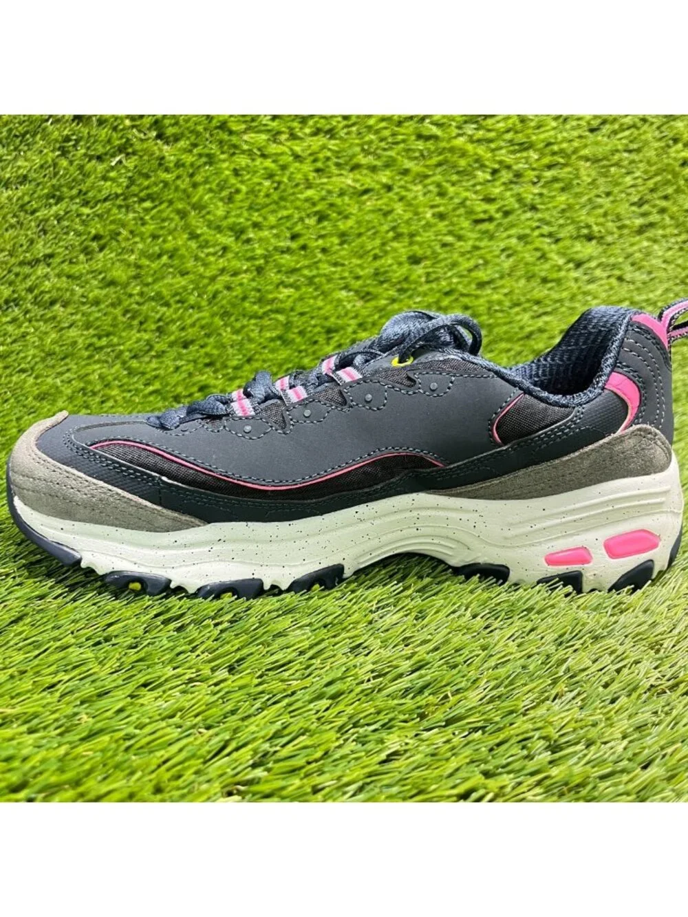 Skechers D'Lites Bold Views Womens Size 7.5 Navy Blue Running Shoes Sneakers
